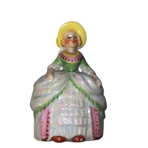 Vintage 1950s Made in Japan Rare Spring Bonnet Lady Planter with Luster Dress